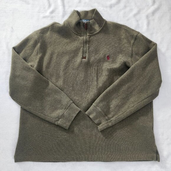 Polo Ralph Lauren Other - POLO RALPH LAUREN Men's Quarter Zip Pullover Sweater Moss Green XL Casual Warm